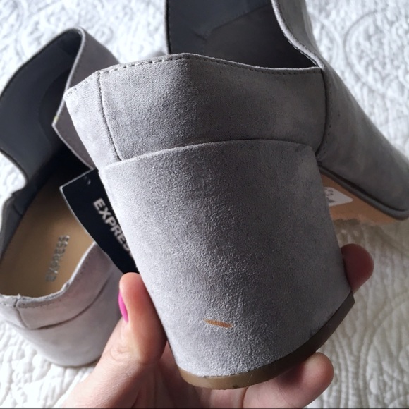 Express Gray Backless Booties - Picture 5 of 7